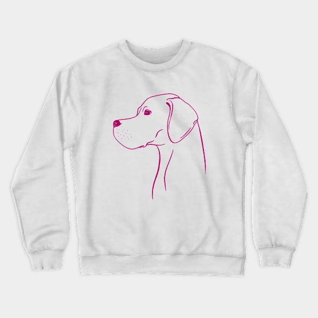 English Pointer (Pink and Berry) Crewneck Sweatshirt by illucalliart